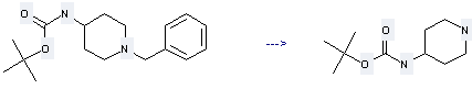 4-N-Boc-aminopiperidine can be prepared by (1-benzyl-piperidin-4-yl)-carbamic acid tert-butyl ester